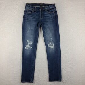 Judy Blue Jeans Womens 7/28 Blue Boyfriend Fit Distress Dark Wash JB8284MD